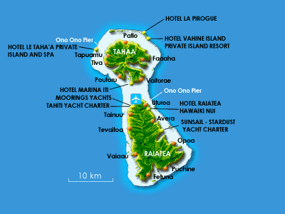 Mapa de Raiatea y Tahaa